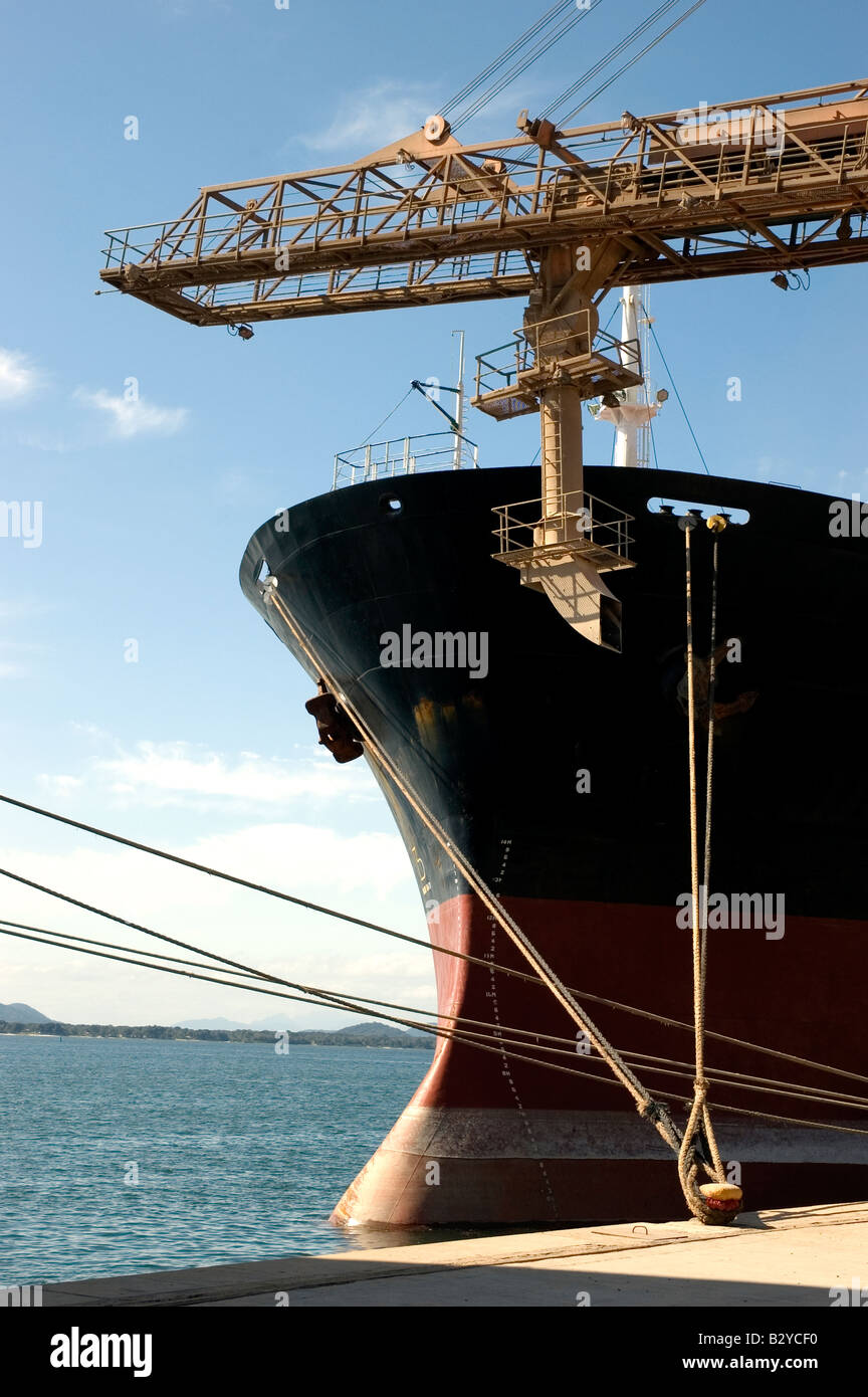 Cargo vessel at Port Stock Photo
