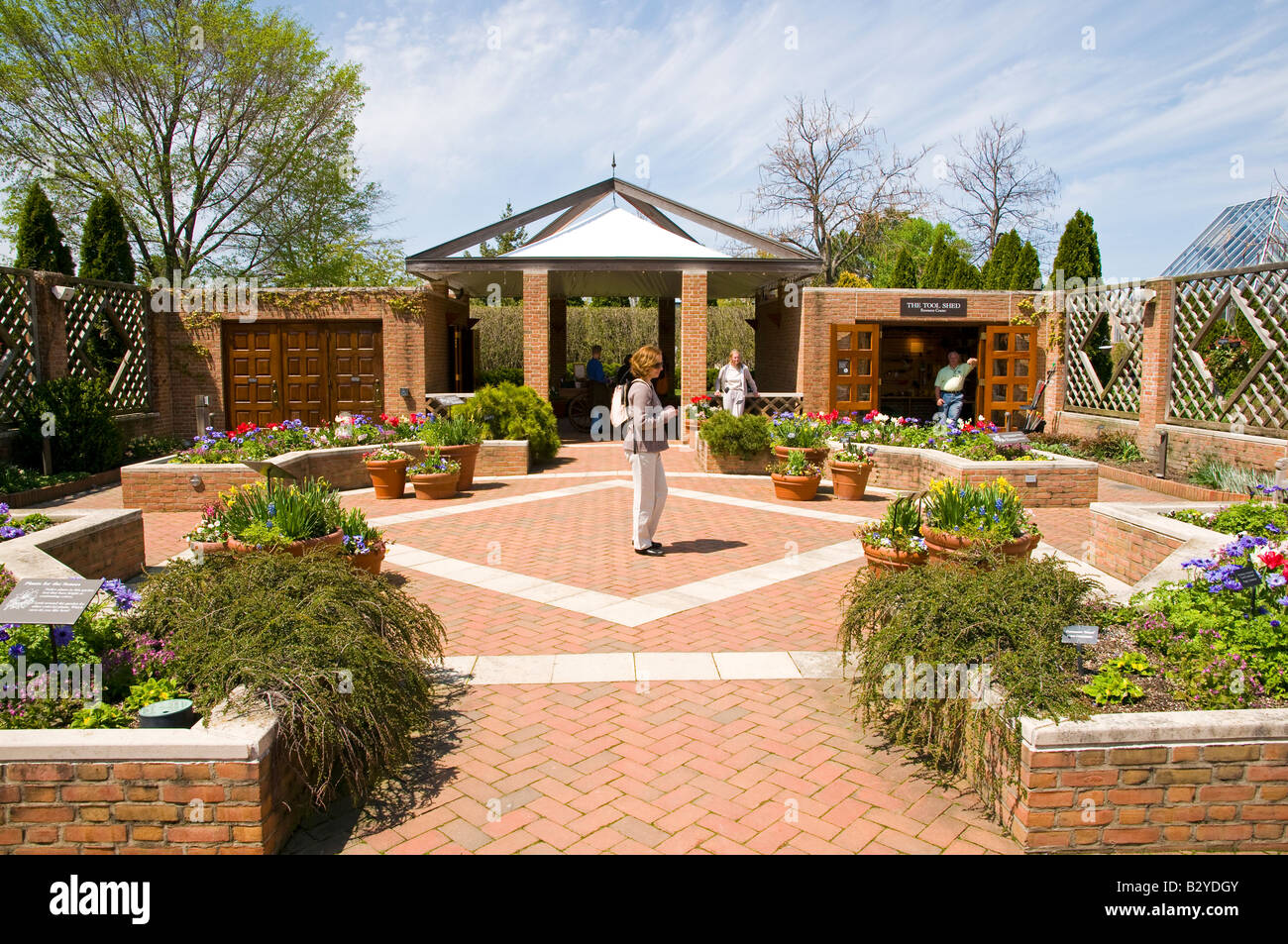 Patio gardens at the chicago botanic gardens stock photo alamy