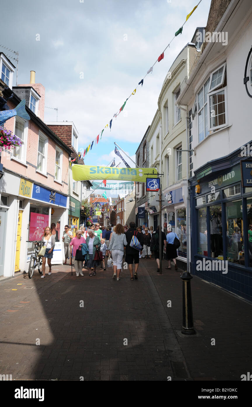 high street and shops on Cowes Week Isle of Wight Stock Photo Alamy