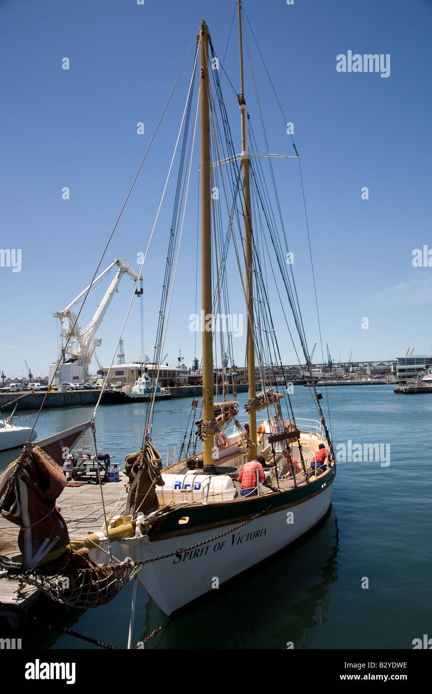 Spirit of Victoria in Table Bay Harbour at Waterfront in Cape Town Stock Photo