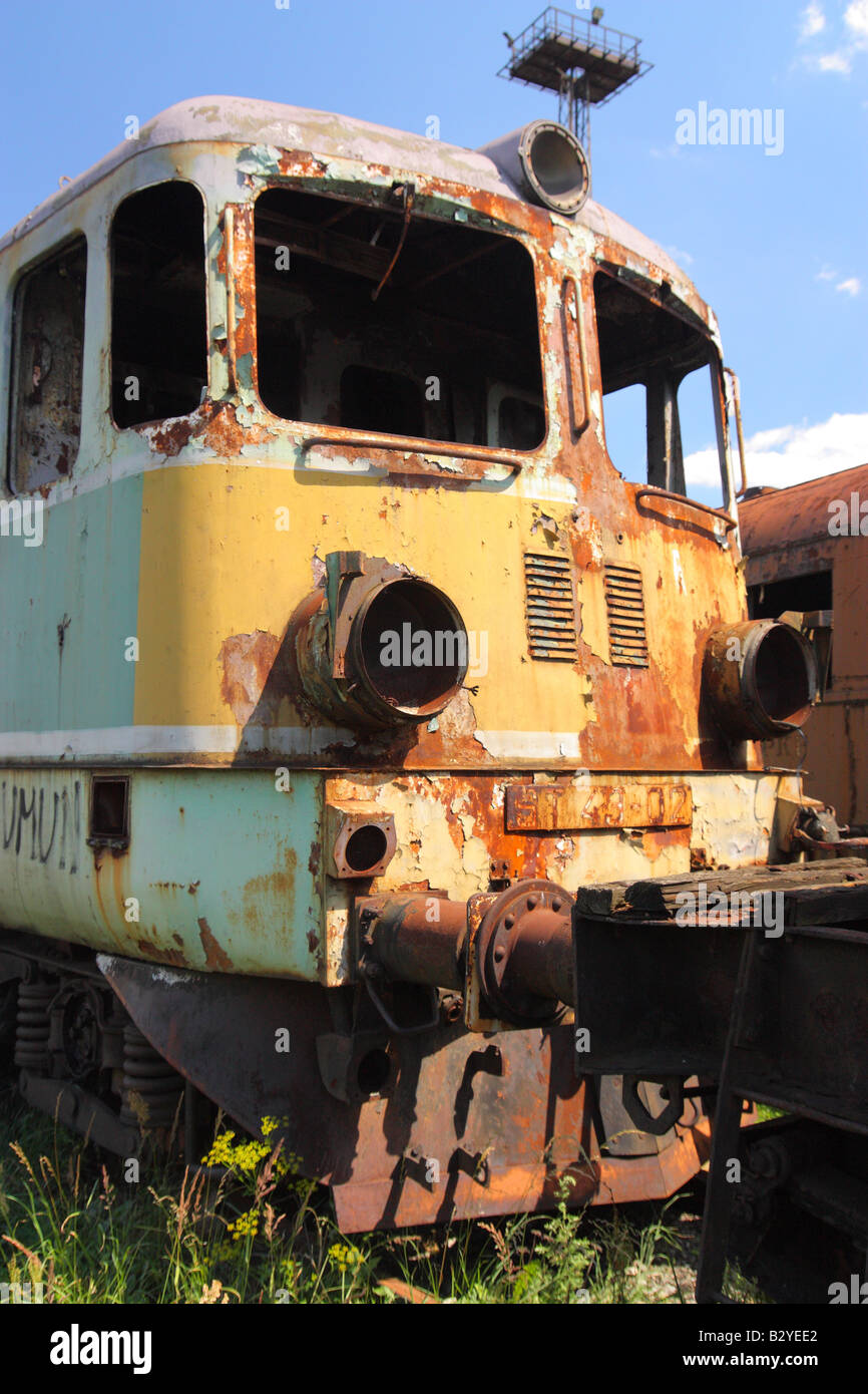 Abandoned old locomotive Stock Photo