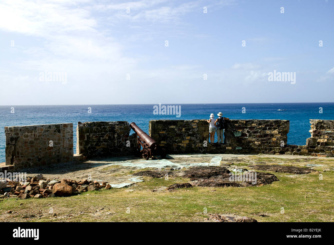 Gun Emplacements at Berkley Point English Harbour Stock Photo Alamy