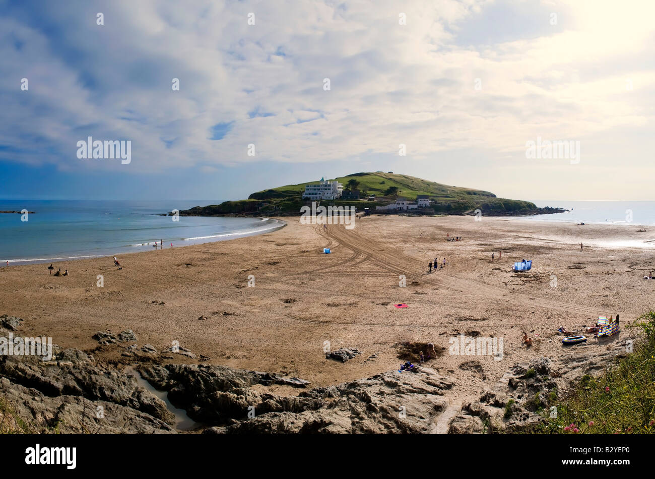 the holiday resort of bigbury on sea the south hams devon england uk Stock Photo