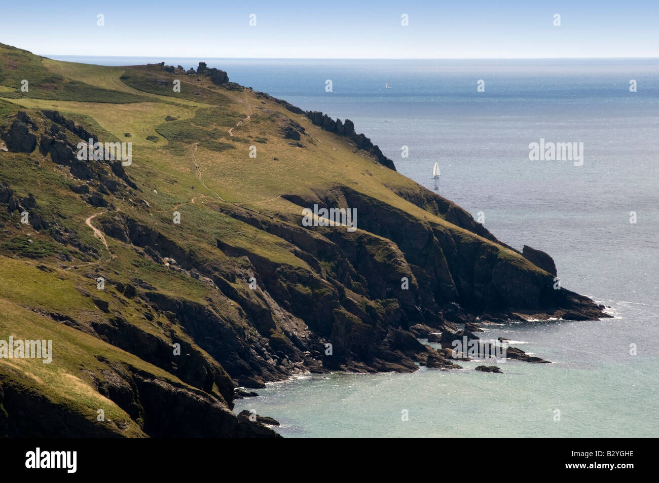 the cliffs at bolberry down on the south west devon coast coast path the south hams devon england uk Stock Photo