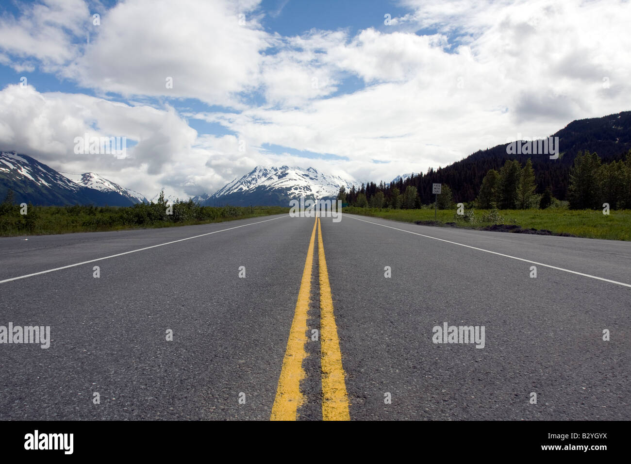 The road to nowhere, Alaska, Northern America, United States of America Stock Photo