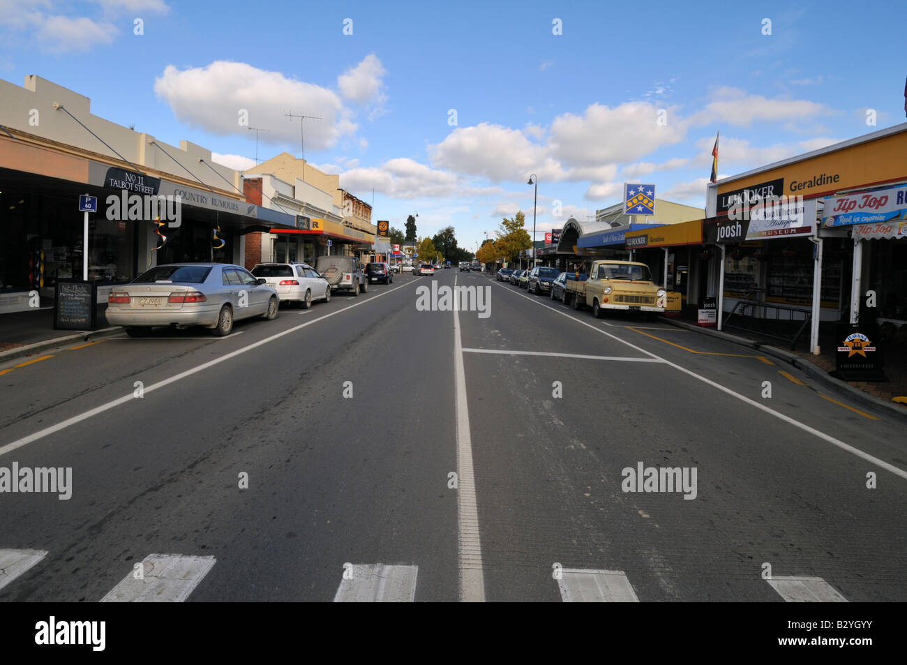 Talbot Street the main street of Geraldine Canterbury New Zealand Stock