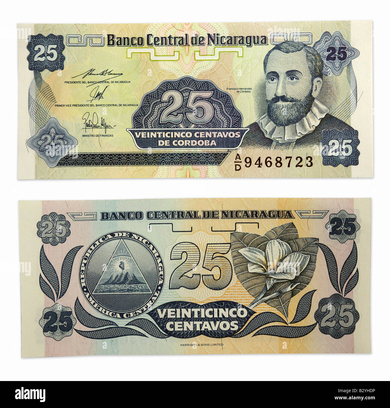 25 Veinticinco Centavos money Nicaragua Stock Photo