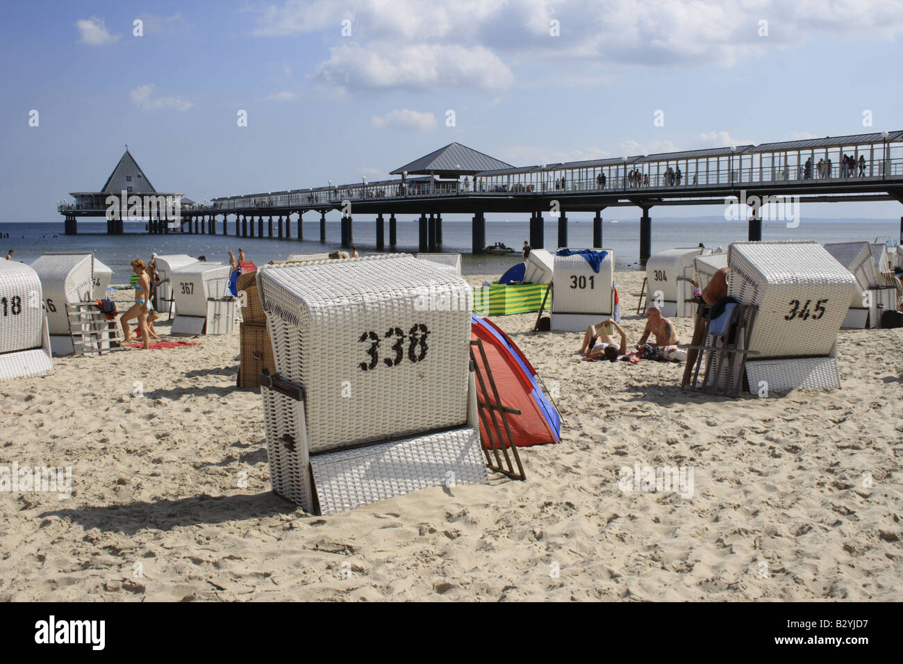 Seebruecke (pier) Heringsdorf Mecklenburg Vorpommern Usedom island Germany Europe. Photo by Willy Matheisl Stock Photo