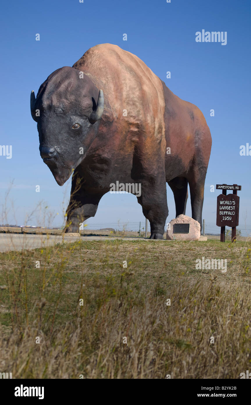World's Largest Buffalo Monument at the Frontier Village near Jamestown ...