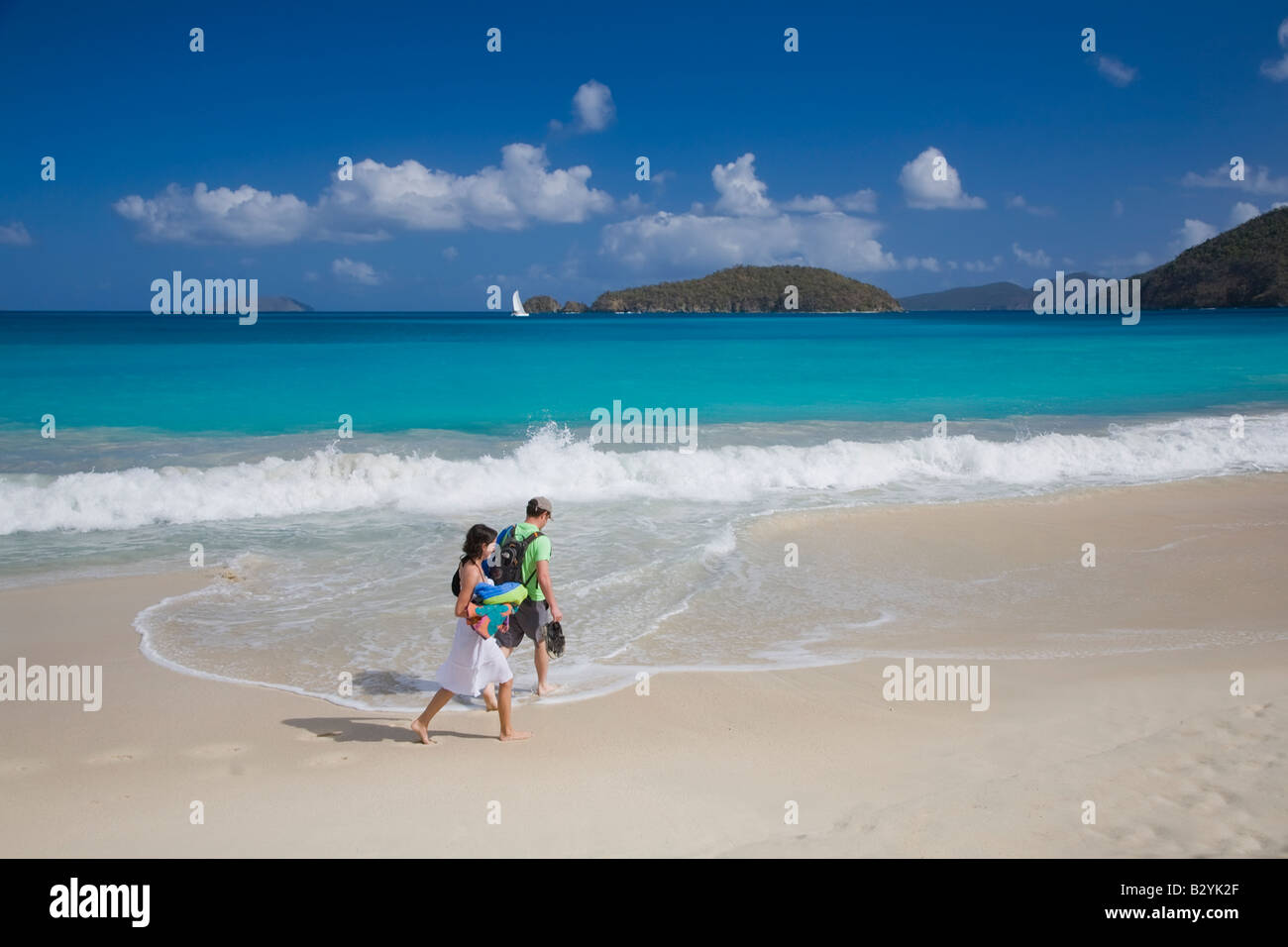 Cinnamon Bay Beach in the Virgin Islands National Park on the Caribbean