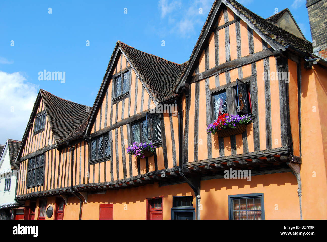 Ancient timber-framed houses, Silent Street, Ipswich, Suffolk, England, United Kingdom Stock Photo