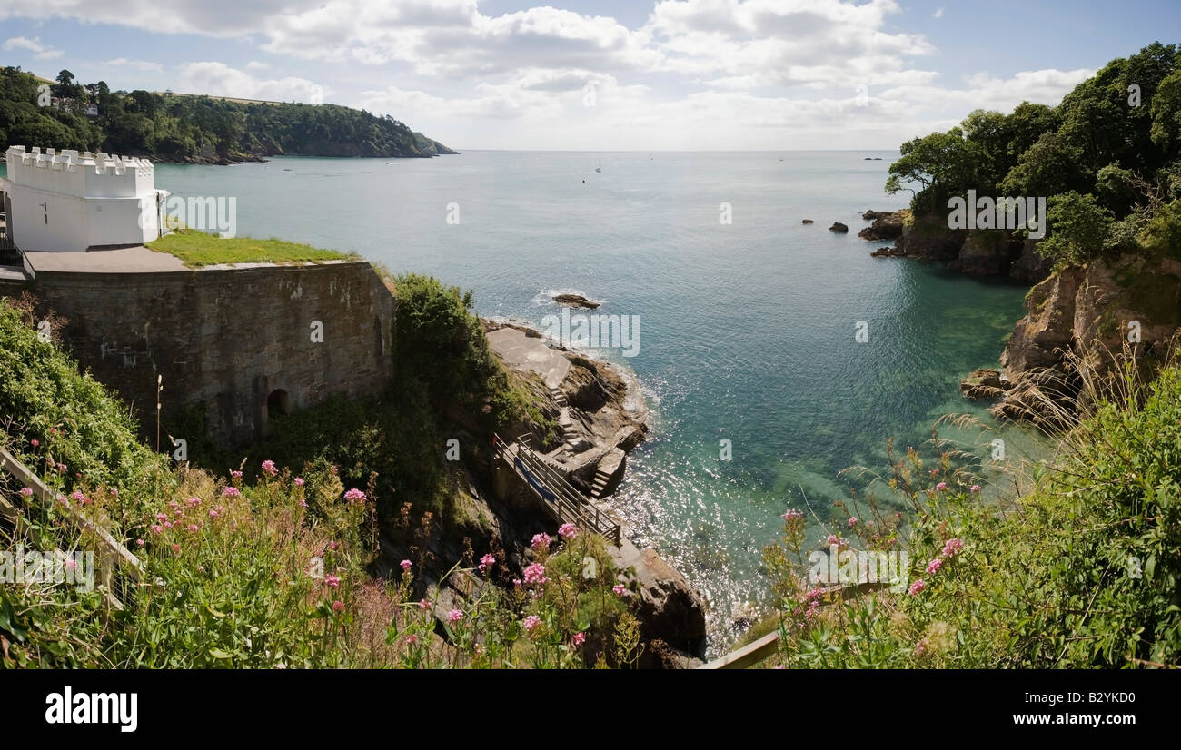 dartmouth castle on the estuary of the river dart devon Stock Photo