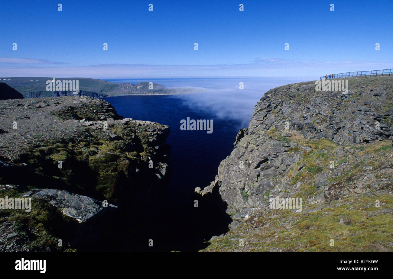 Norway Nordkapp western fjord and clouds Stock Photo