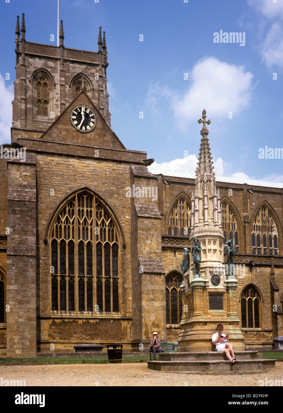 UK England Dorset Sherborne Digby Memorial and the Abbey Stock Photo