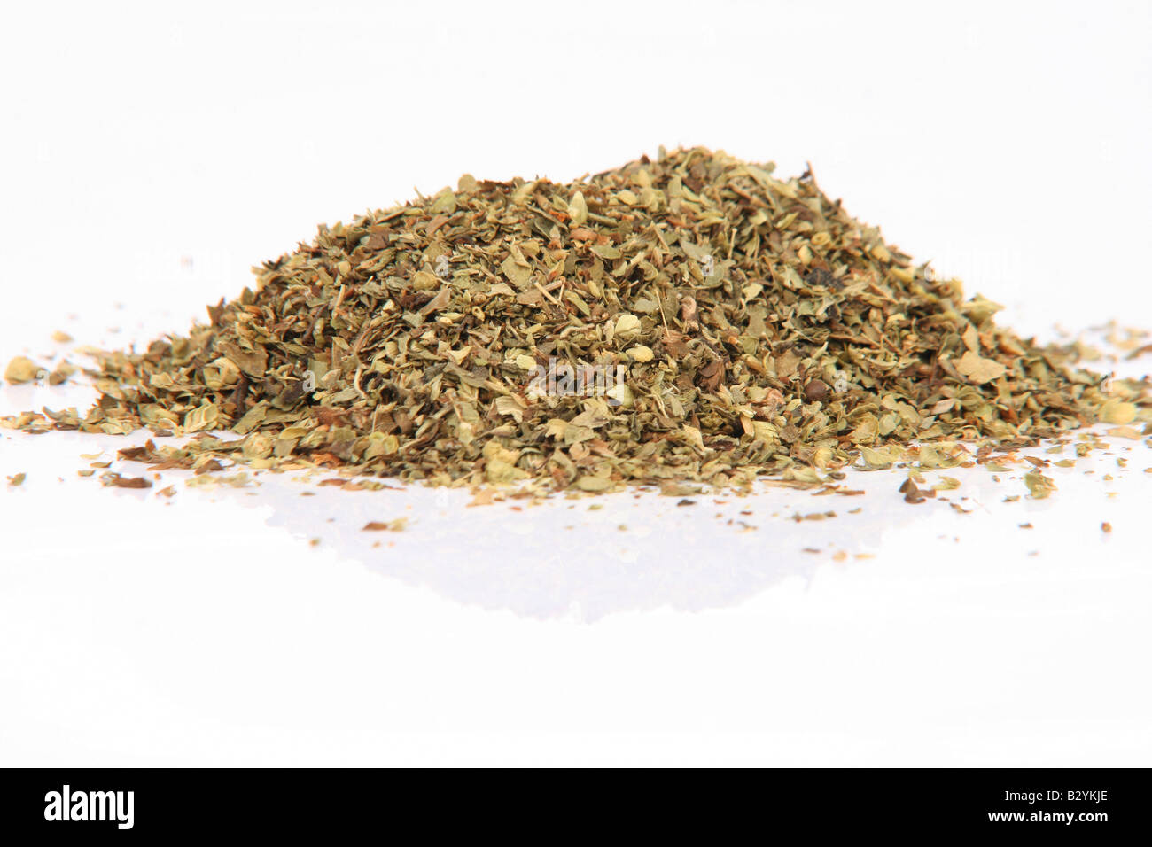 herbs and spices heap of oregano isolated on white background with