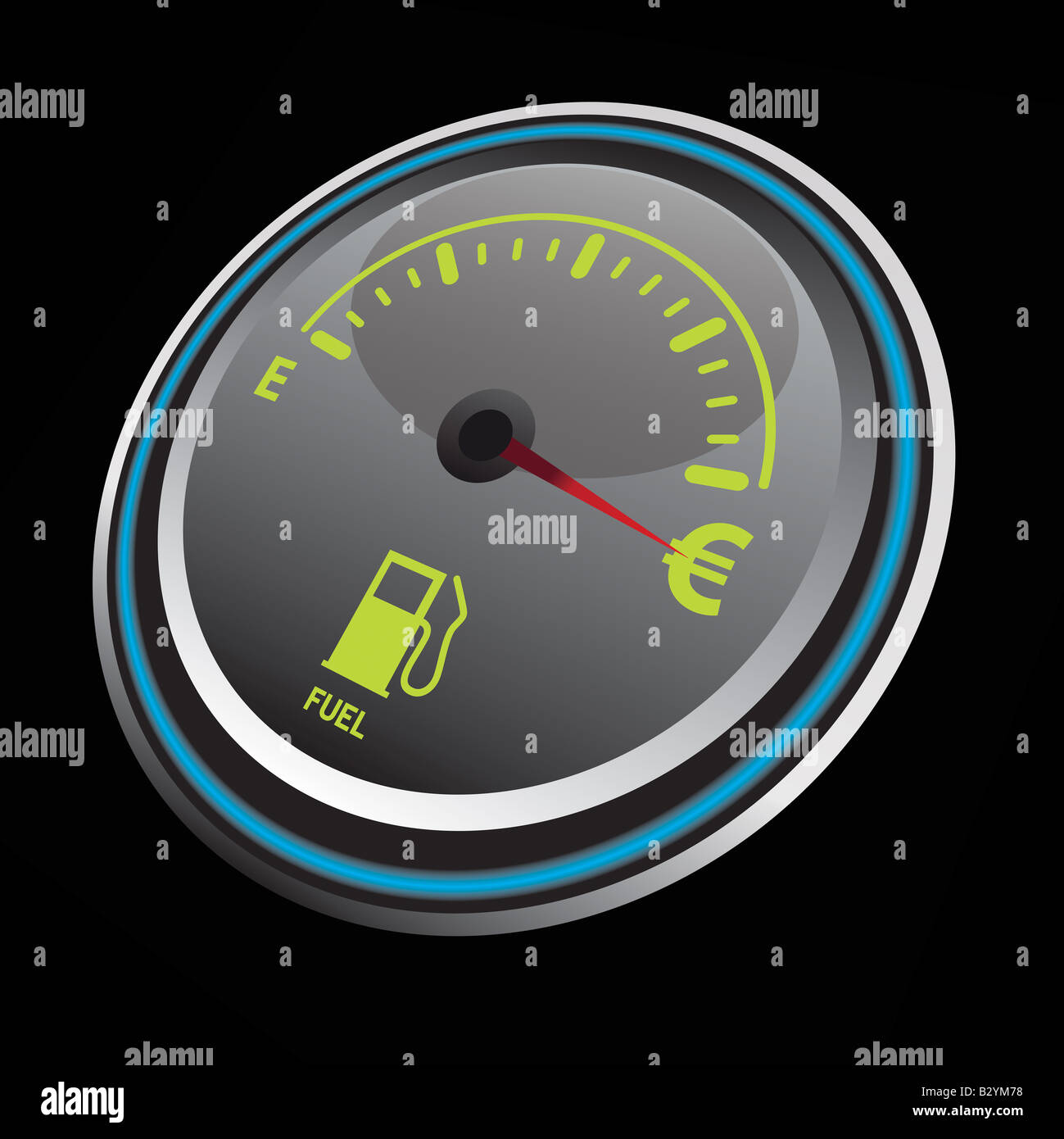 Fuel gauge illustration showing the price of gas Stock Photo - Alamy