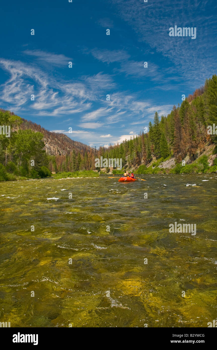 Idaho, Middle Fork of the Salmon River. A group of rafters on a