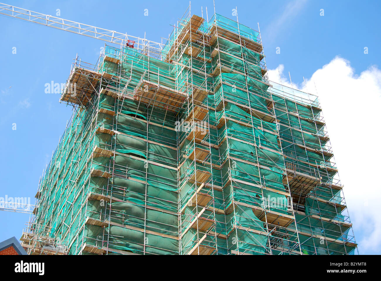 Scaffolding on large building, Neptune Quay, Ipswich, Suffolk, England, United Kingdom Stock Photo