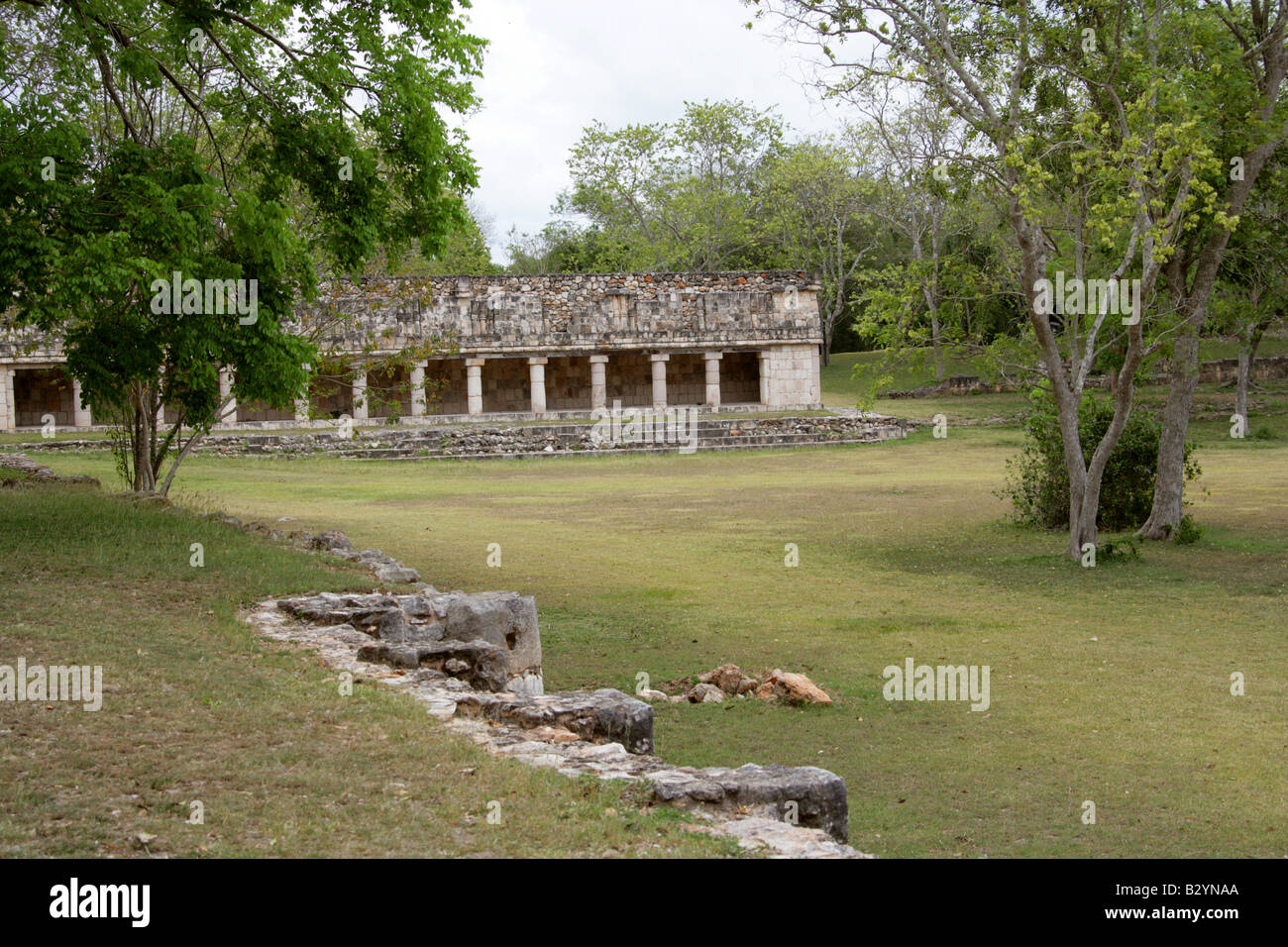 Portico of the East, Uxmal Archeological Site, Yucatan Peninsular, Mexico Stock Photo