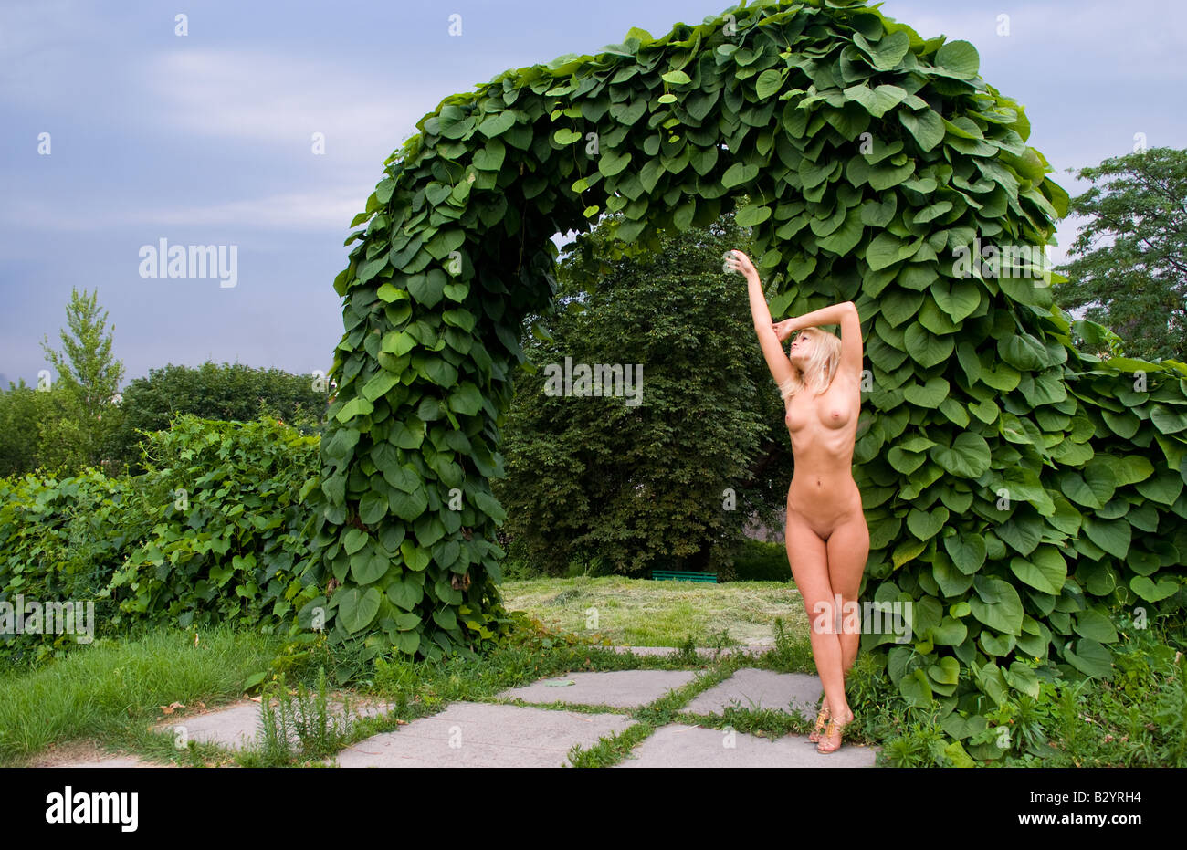 Nude in garden