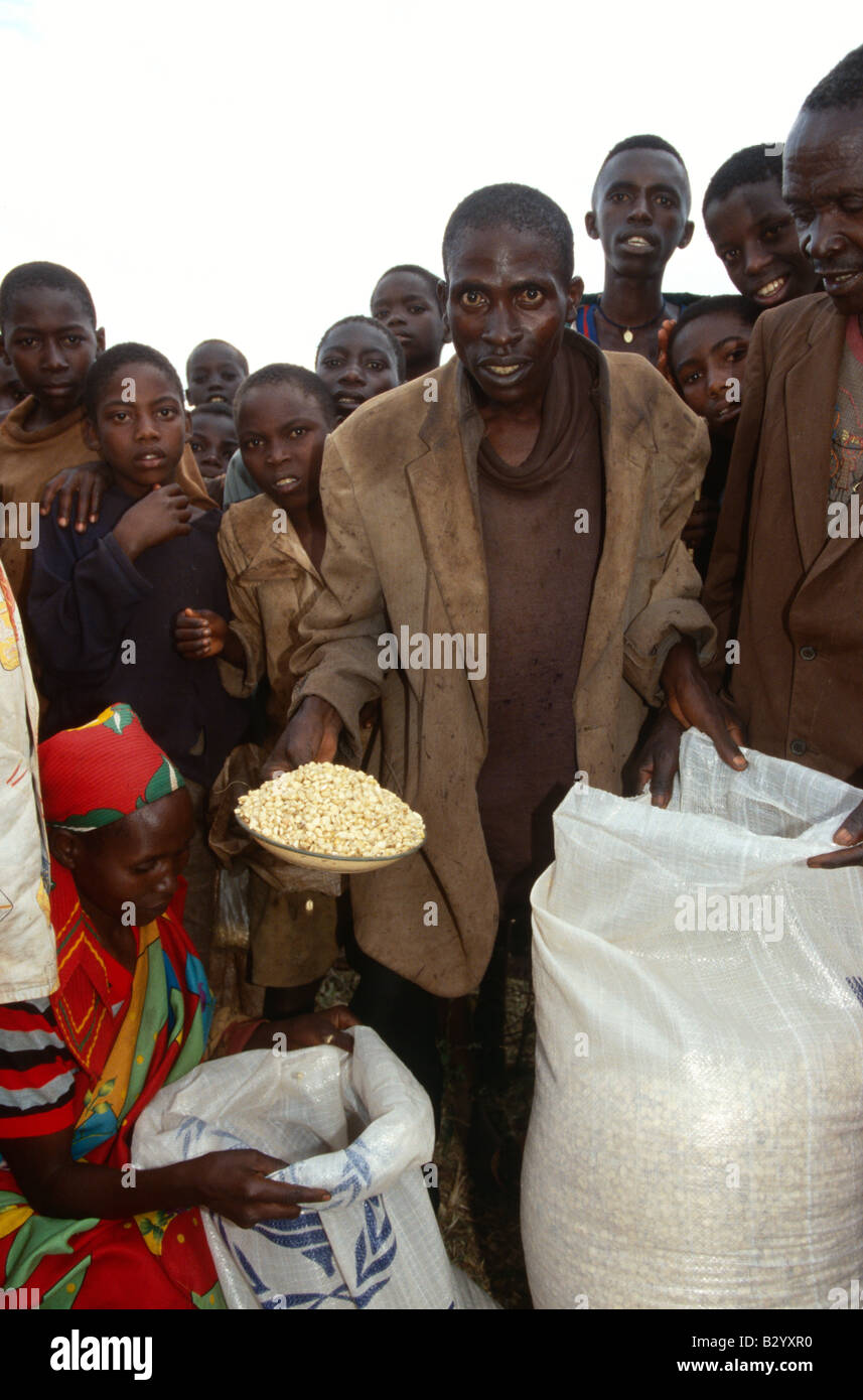 Food distribution in Burundi. Stock Photo