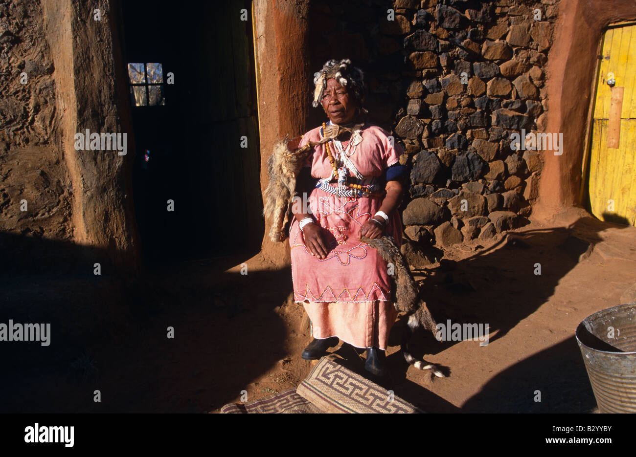 A sangoma in Lesotho. Stock Photo