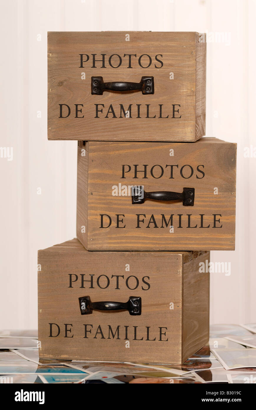 Boxes of Family Photos Stock Photo Alamy