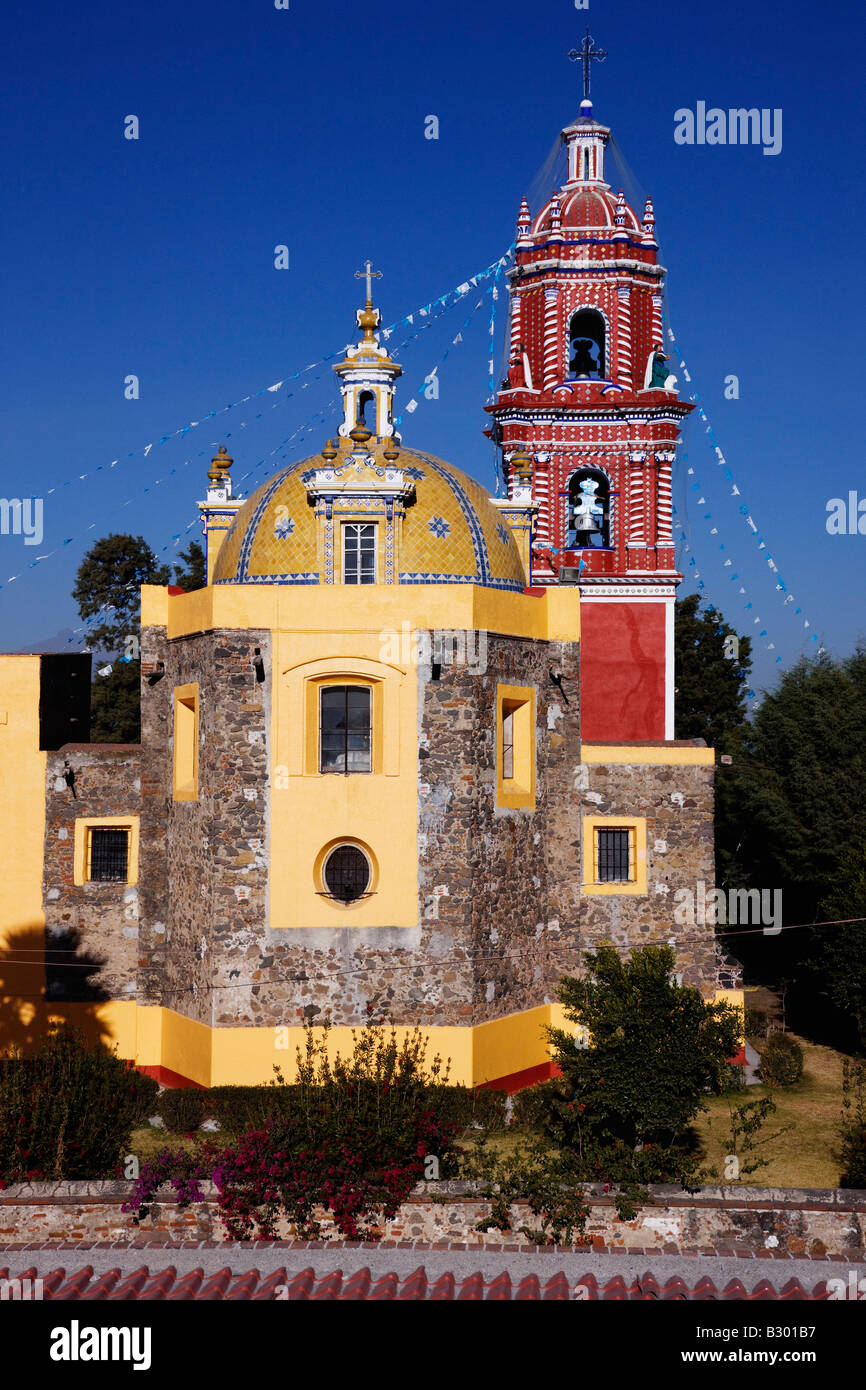 Church of Santa Maria de Tonantzintla, Cholula, Mexico Stock Photo