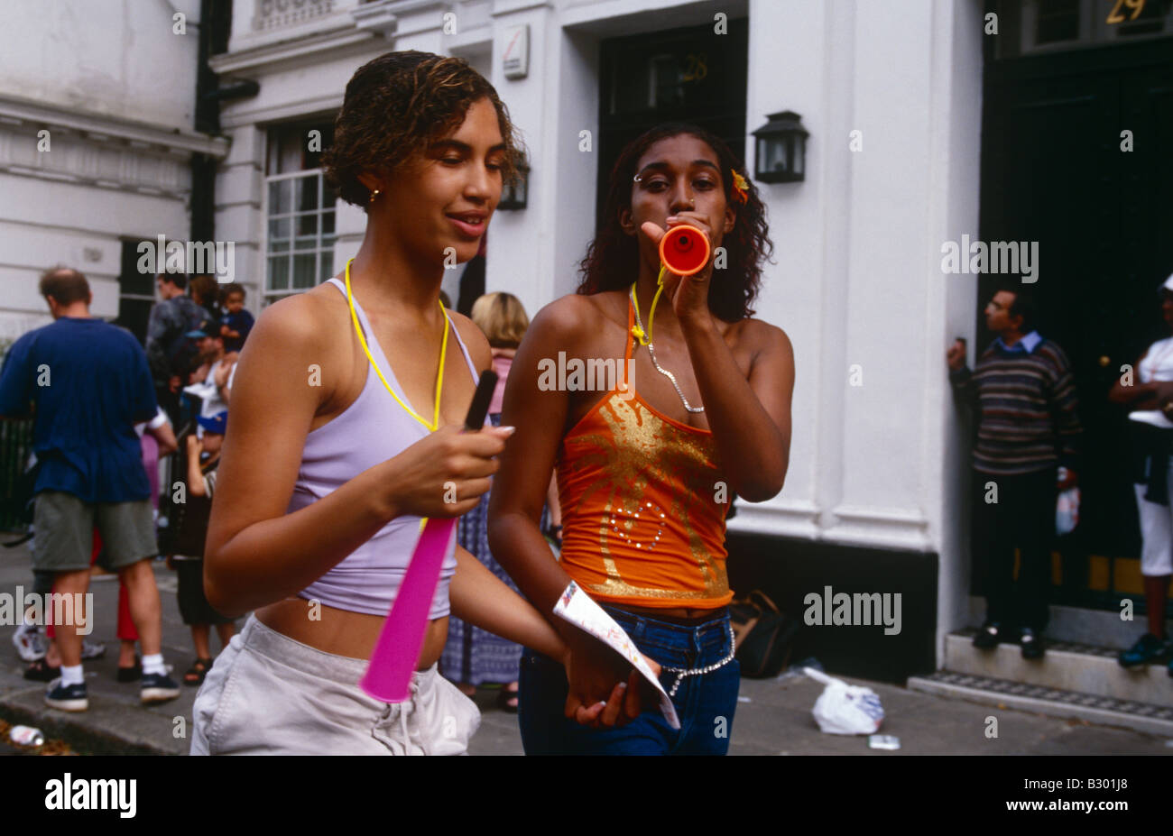 Scene at the Notting Hill Carnival in London. Stock Photo