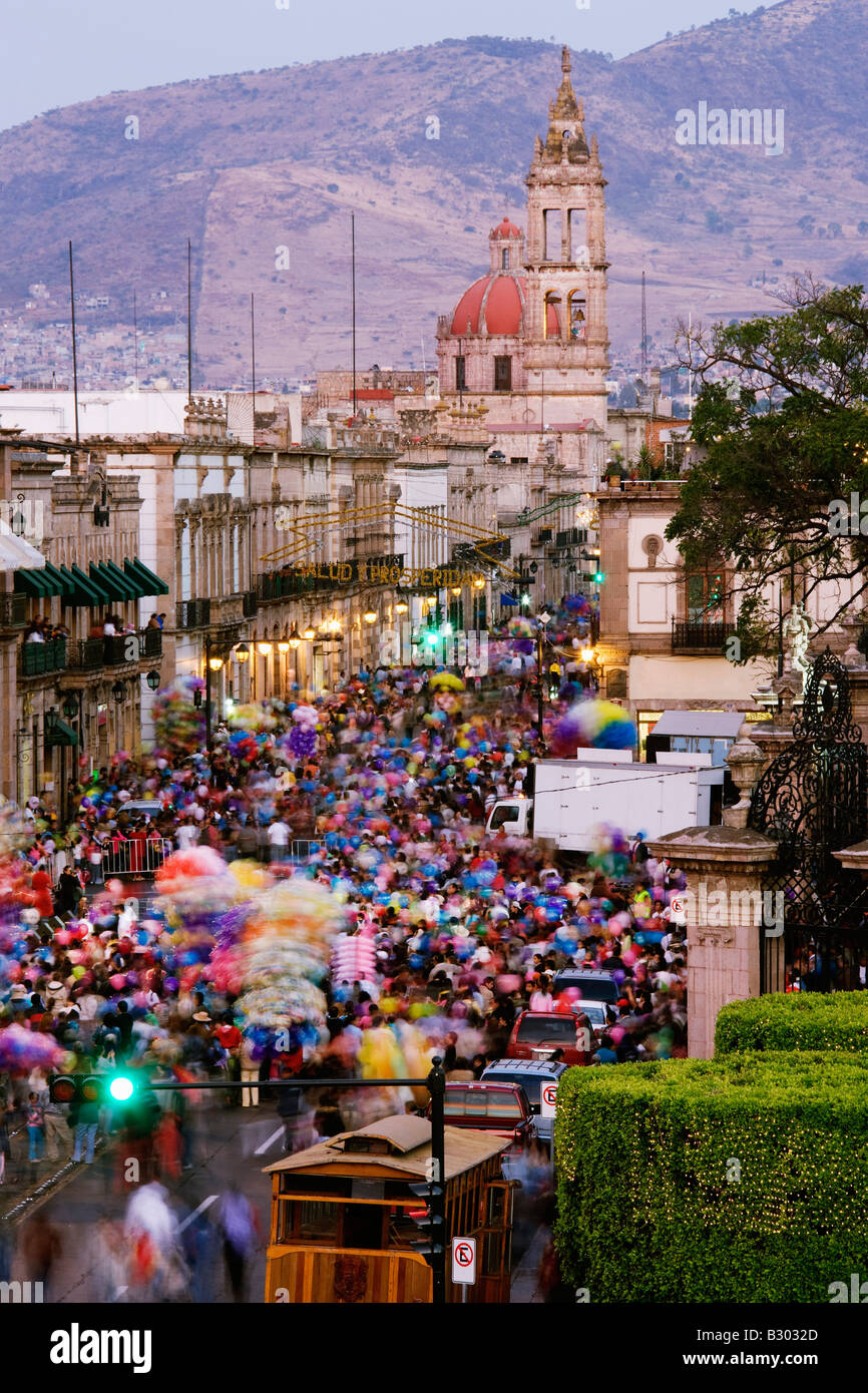 Street Festival, Avenida Madero, Morelia, Michoacan, Mexico Stock Photo