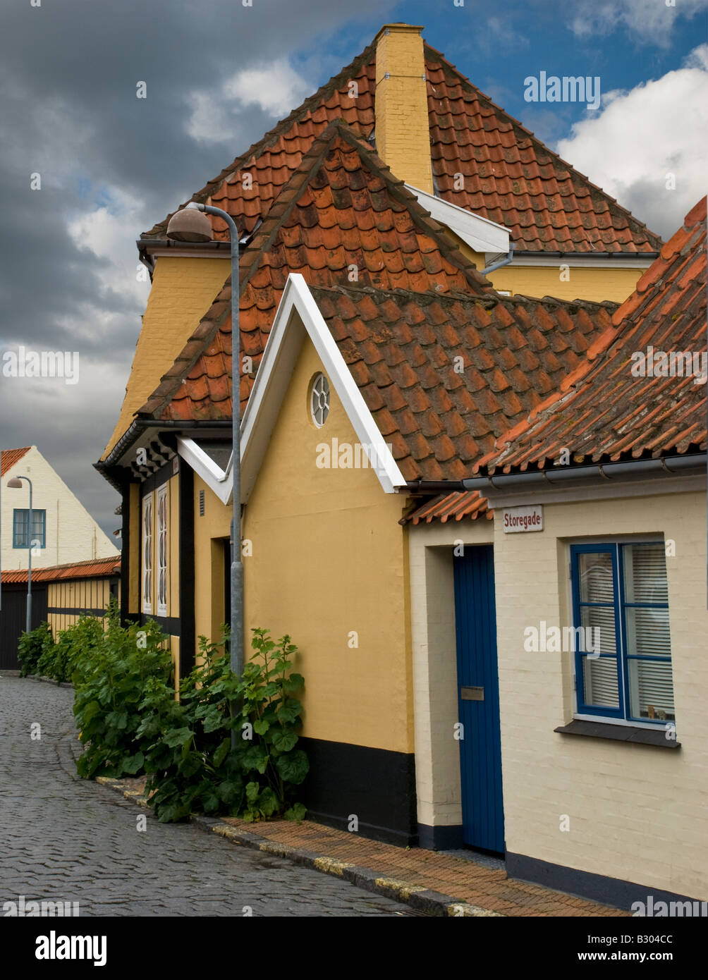 House street scene Bornholm Denmark Stock Photo Alamy