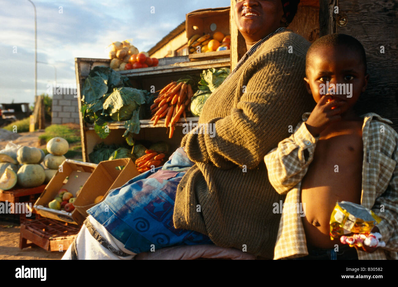 Selling vegetables in rural South Africa Stock Photo Alamy