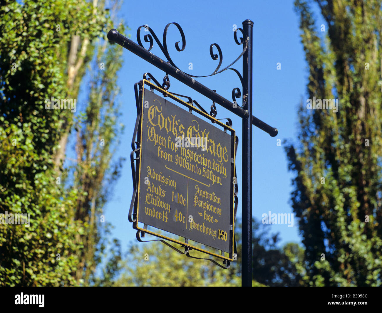 Signboard At Captain Cook S Cottage Fitzroy Gardens Melbourne