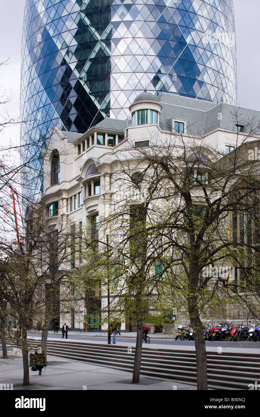 Architecture, Gerkin, Swiss Re Tower London, London. Stock Photo