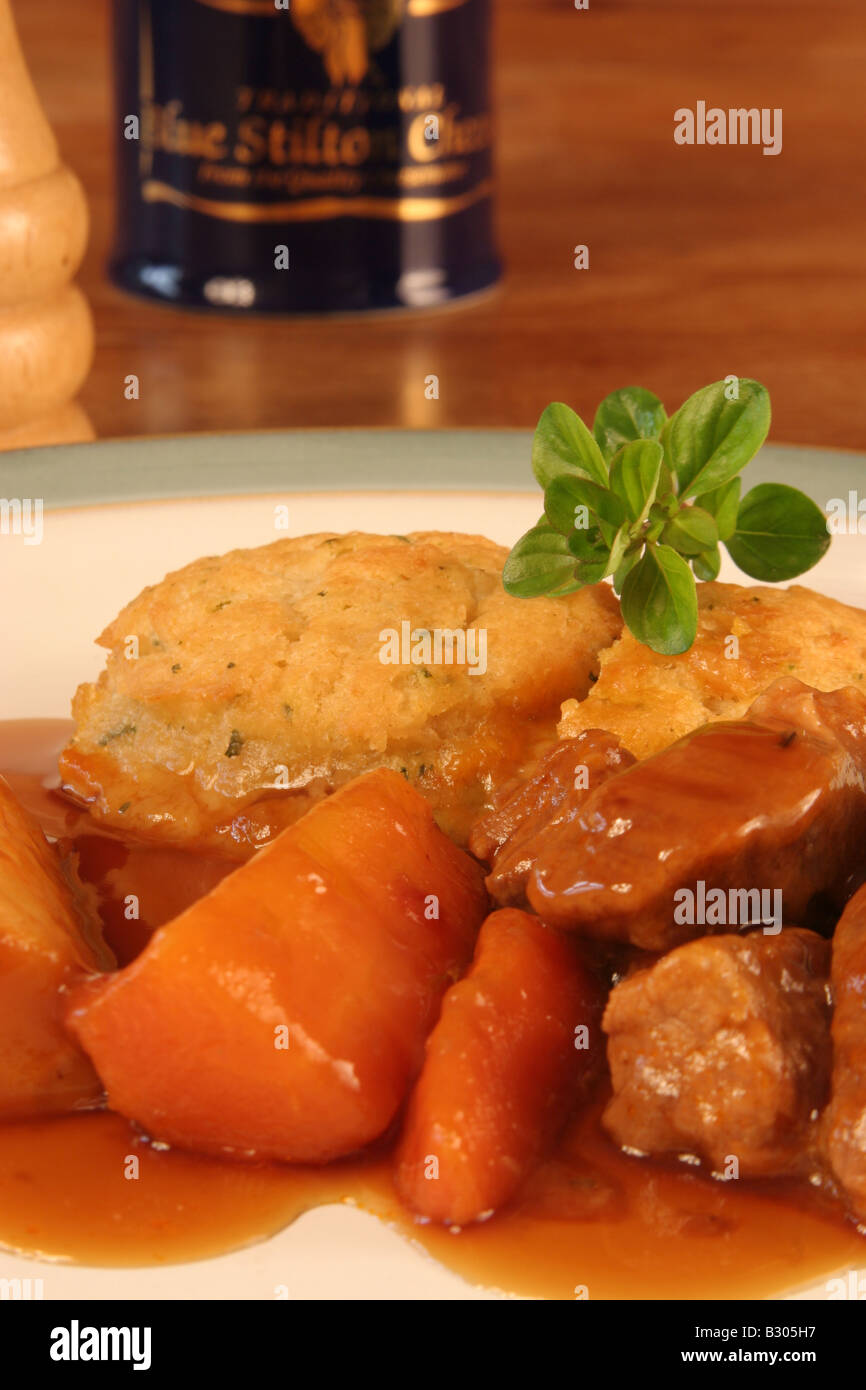 beef stew and dumplings Stock Photo