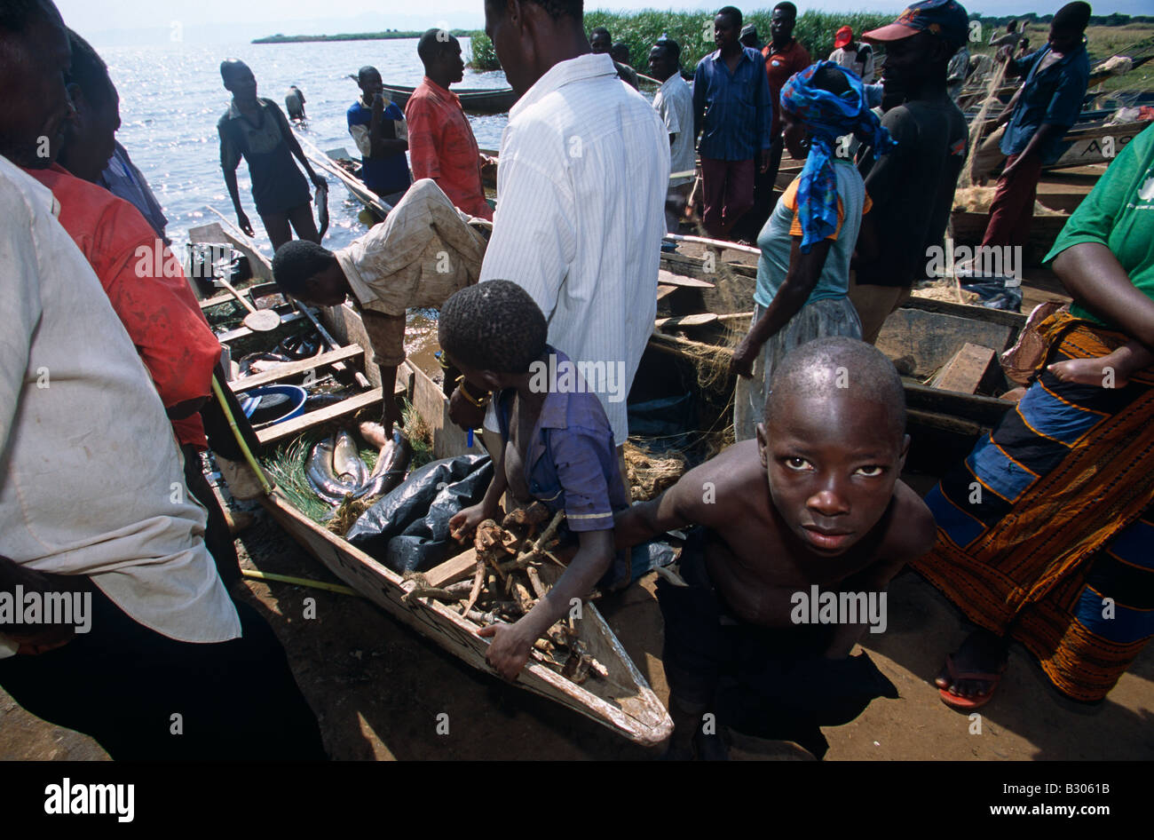 Fishing in Uganda Stock Photo Alamy