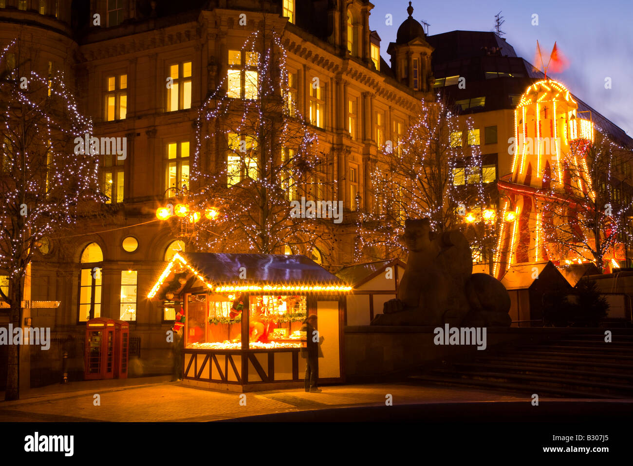 England West Midlands Birmingham City Centre. Christmas decorations at