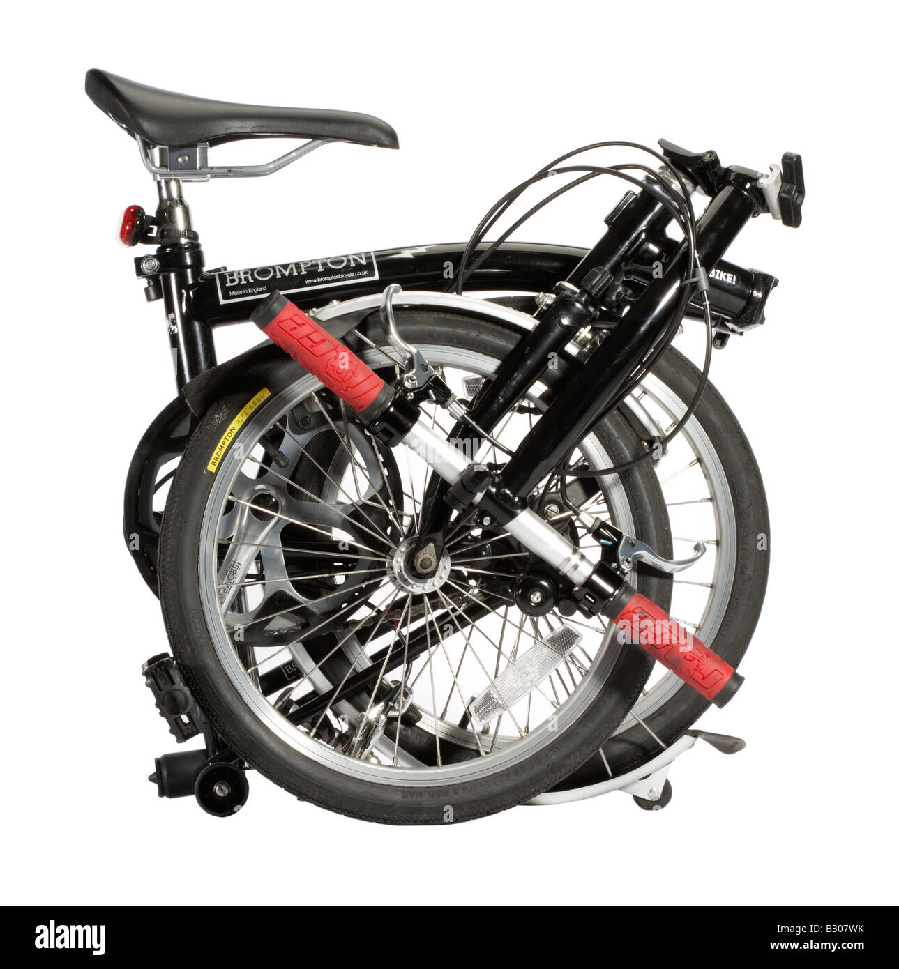 Brompton folding bicycle Stock Photo