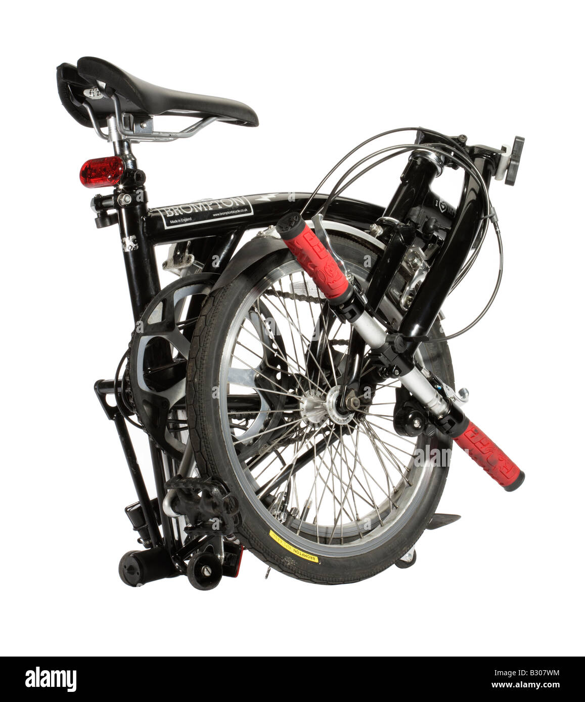 Brompton folding bicycle Stock Photo