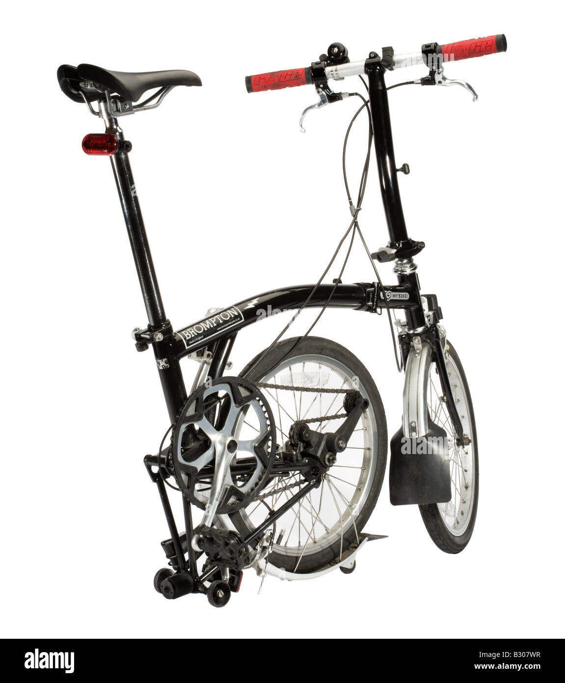 Brompton folding bicycle Stock Photo