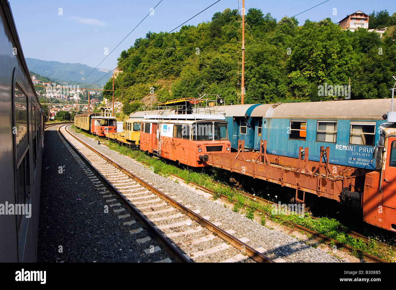 Bosnia, Mostar. Old Carriages on the Mostar to Sarajevo Train Line Stock Photo