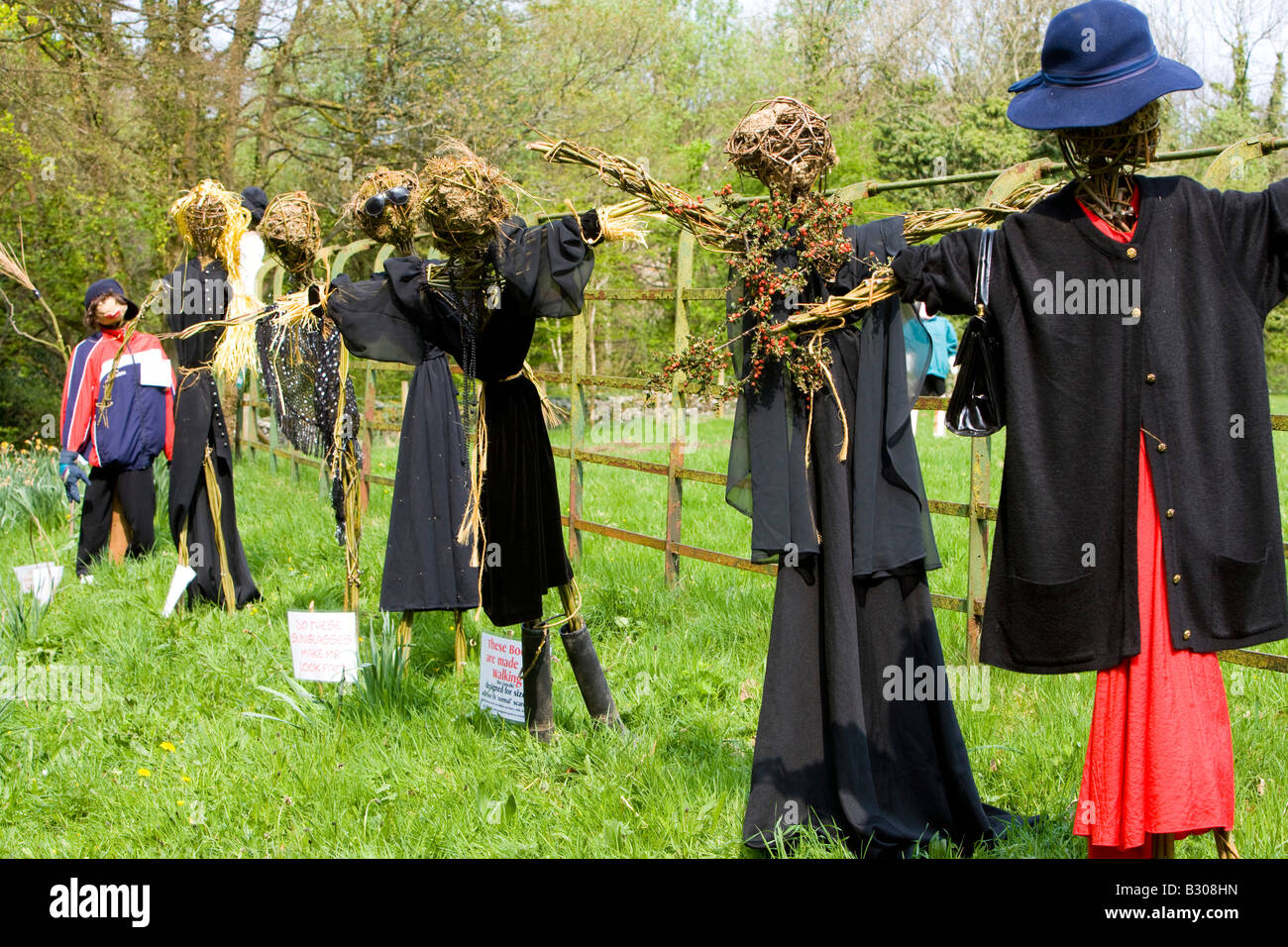 scarecrows on display at Wray festival. Lancashire Stock Photo