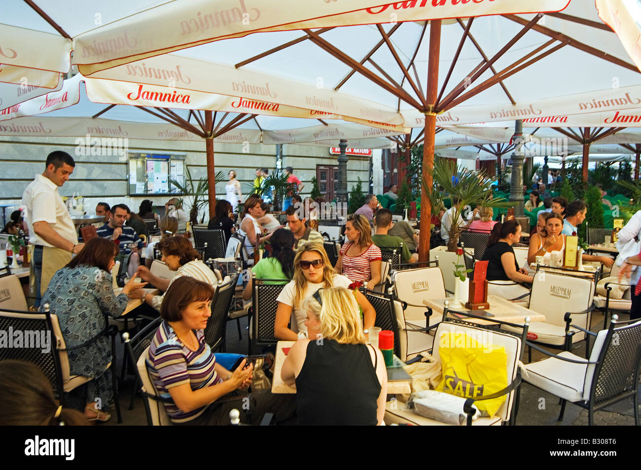 Croatia, Zagreb. Street Cafe Stock Photo Alamy