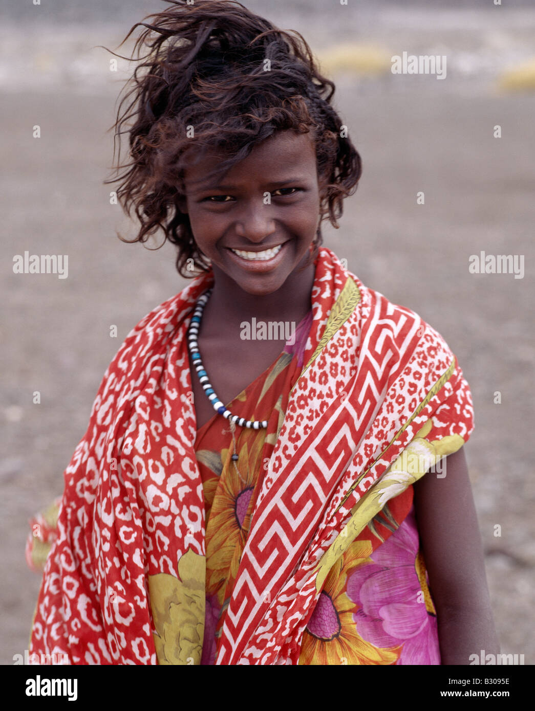 Djibouti Lake Abbe A Pretty Tousle Haired Girl Of The Nomadic