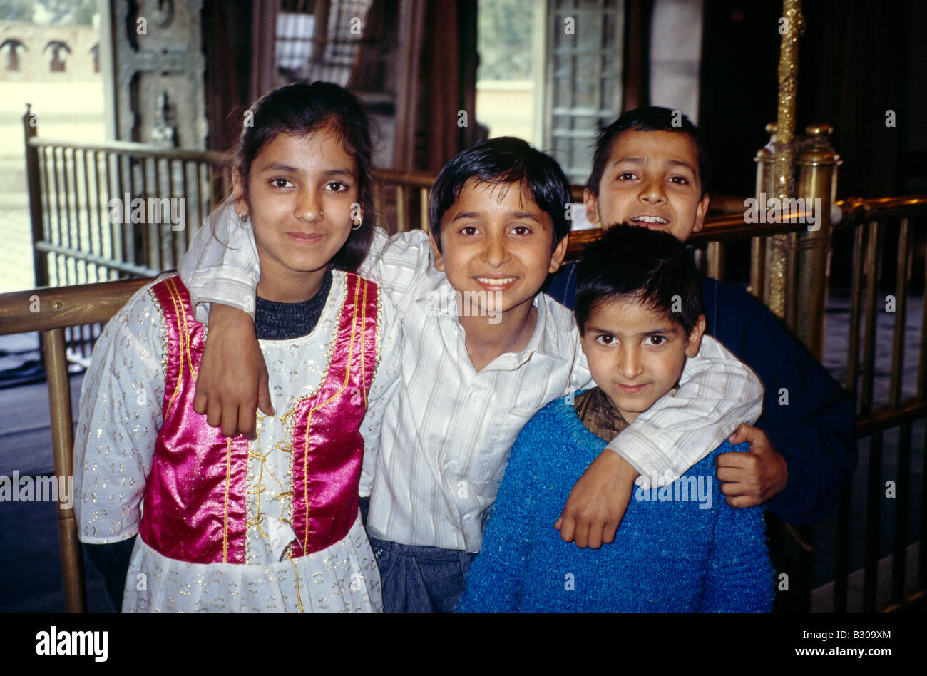 Amritsar India Children In Durgiana Temple Hindu Stock Photo
