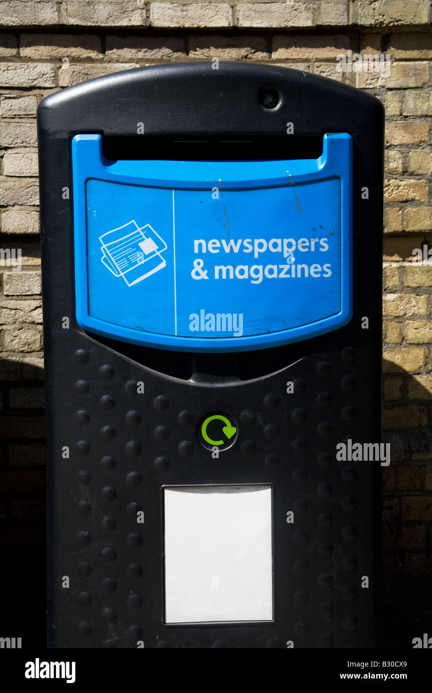 Local council paper recycling bins on the street London UK Stock Photo