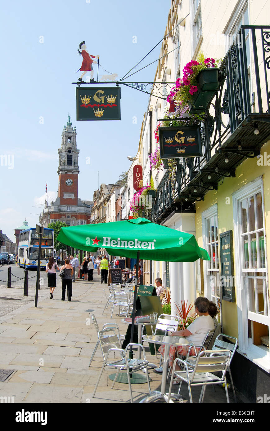 The George Hotel, High Street, Colchester, Essex, England, United Kingdom Stock Photo