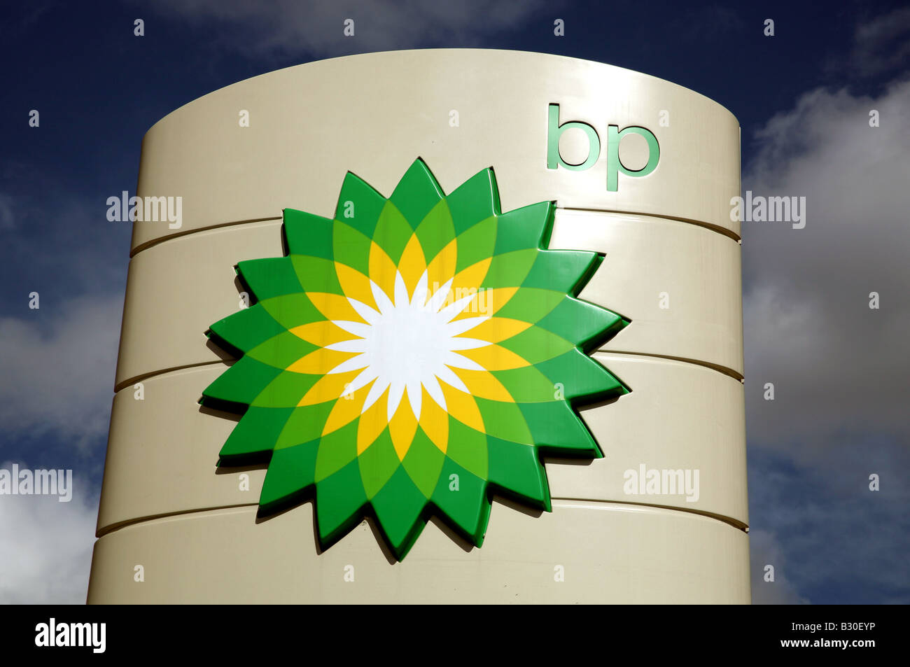 BP logo on London petrol station Stock Photo