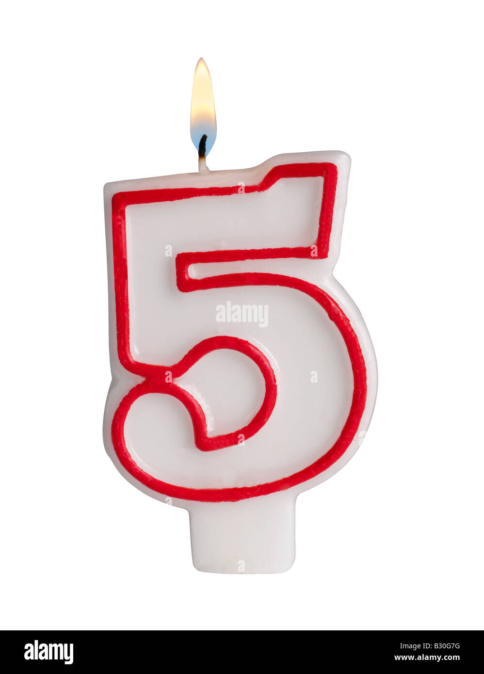 Number 5 candle Stock Photo