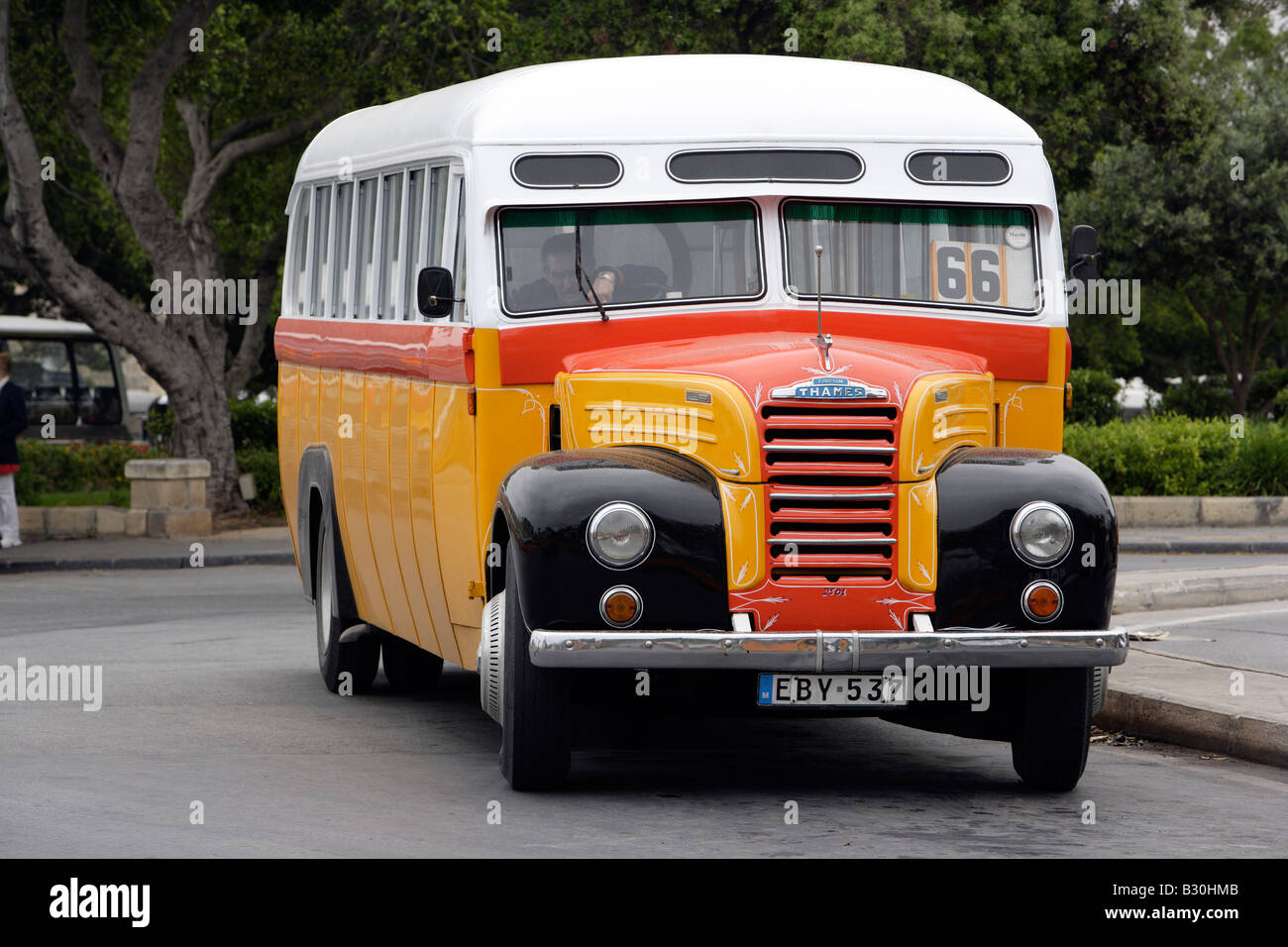 Classic Malta Bus Stock Photo
